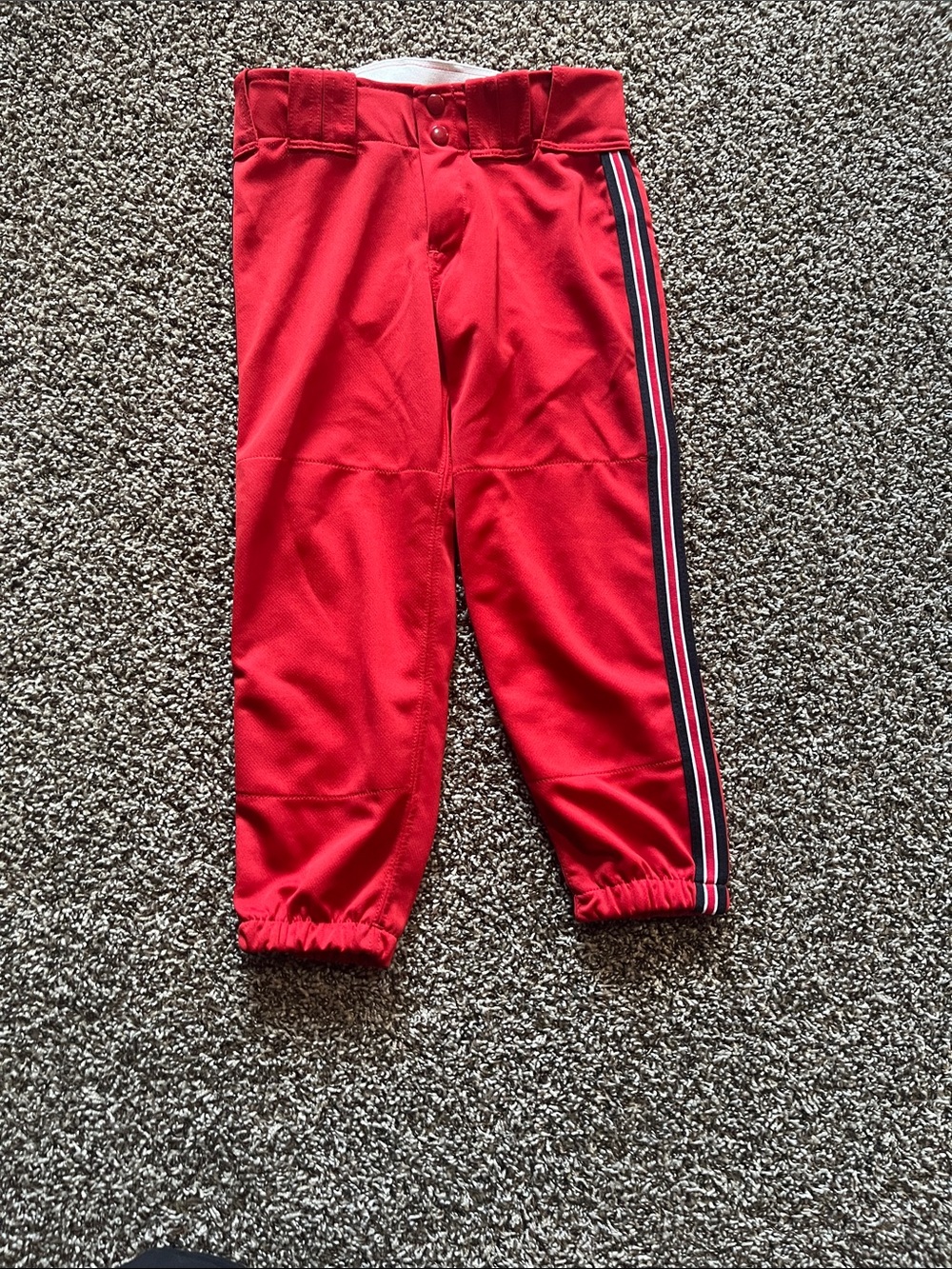 Women's Red Softball Pants with Side Stripe
